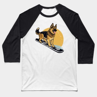 Ride with a Purpose: Snowboarding German Shepherd Design that Plants Trees Baseball T-Shirt